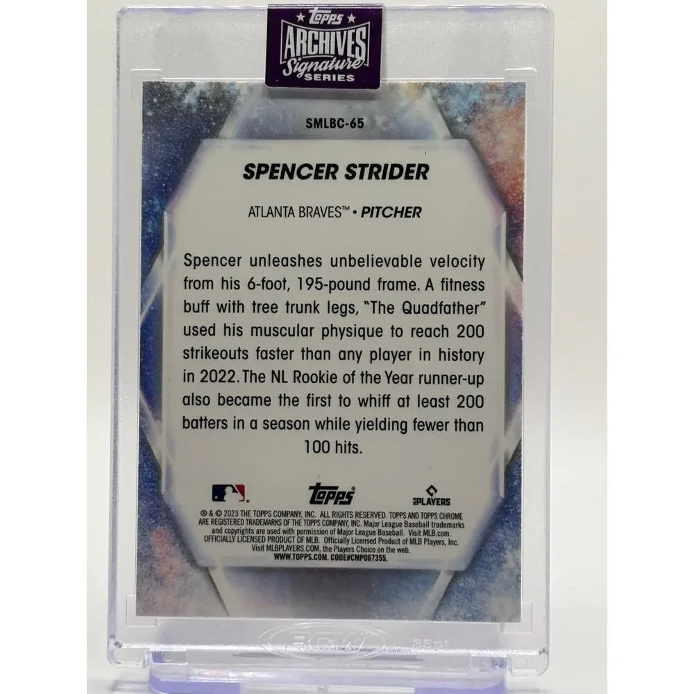 2025 Topps Archives Spencer Strider 2023 Stars of MLB Auto 8/15 SP Braves
